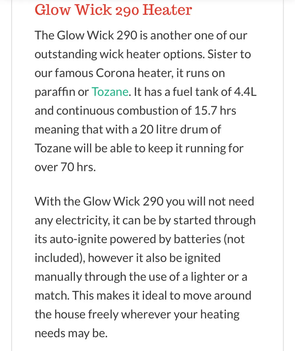 Glow Wick 290 Heater - Image 3