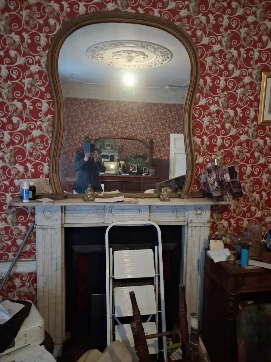 19 century gilded frame Overmantel Mirror - Image 4