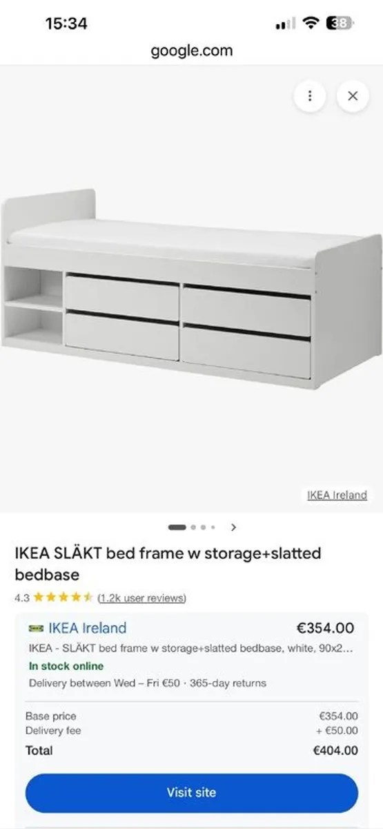 Single Bed Frame with storage - Image 2