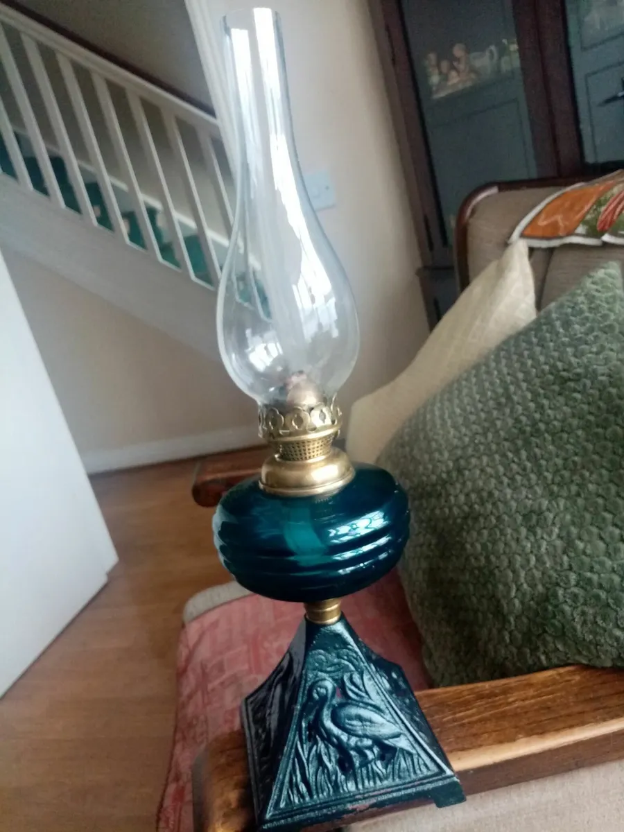 Vintage oil Lamp, Cranberry pitcher. - Image 4