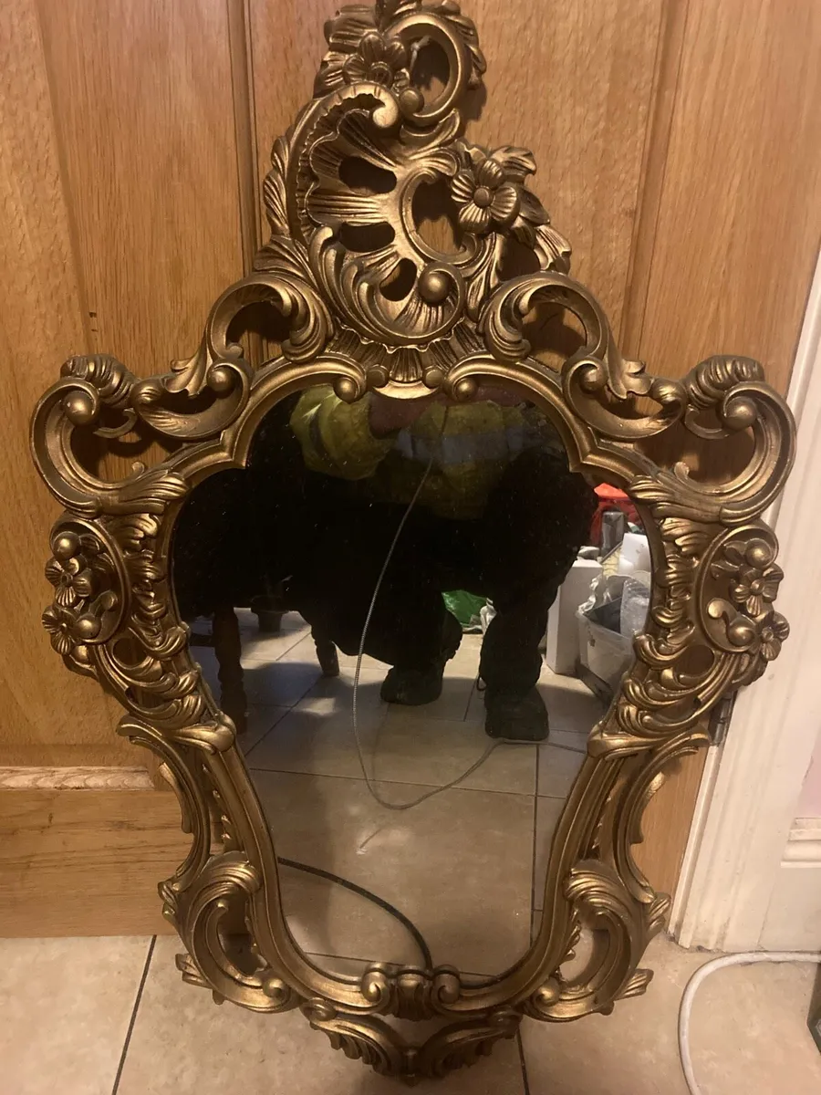 Vintage gold mirror free postage
