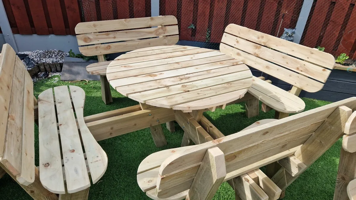 wooden garden bench - Image 3