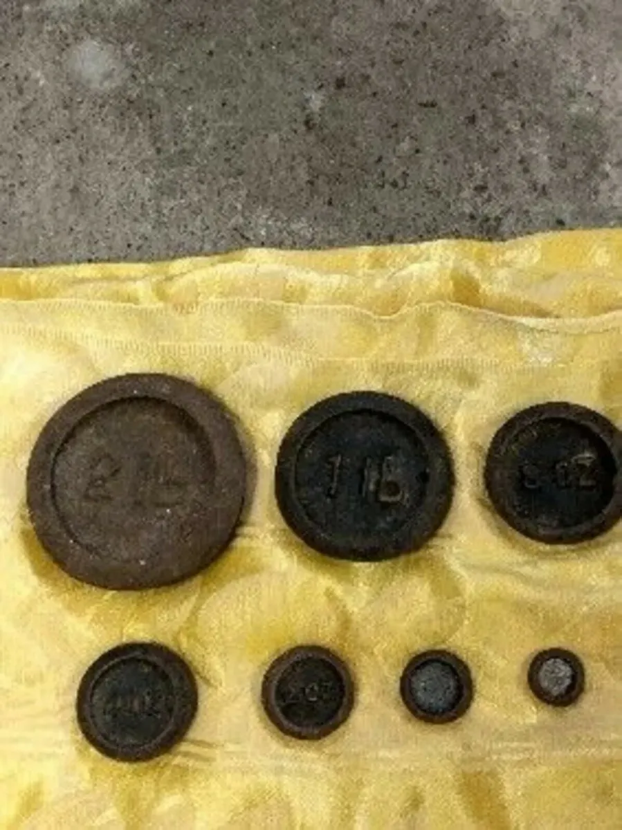 7. Antique cast shop weights - Image 1