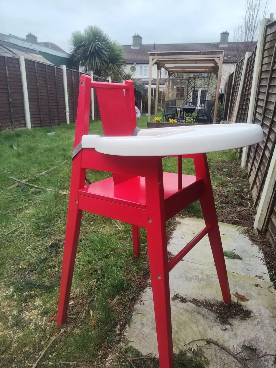 IKEA BLÅMES highchair with tray (Red)