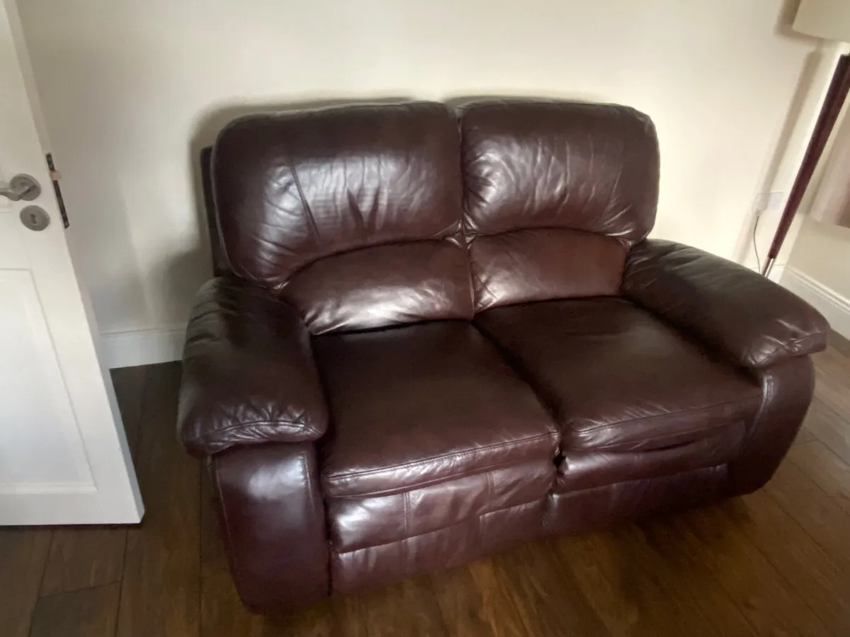 2 x 2 seater Leather Couches - Lazy Boy Recliners - Image 1