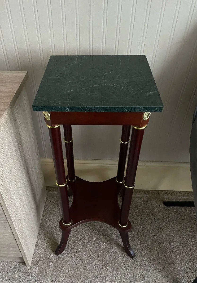 Marble top pedestal/ plant stand - statement piece - Image 1