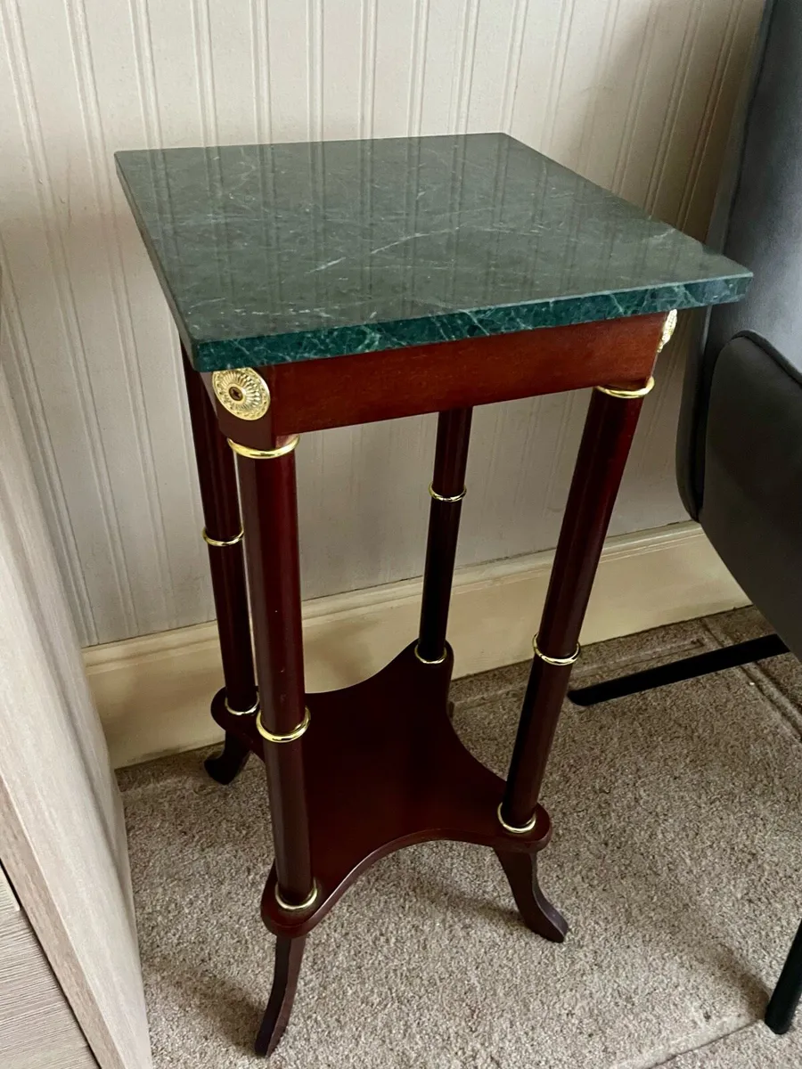 Marble top pedestal/ plant stand - statement piece - Image 2