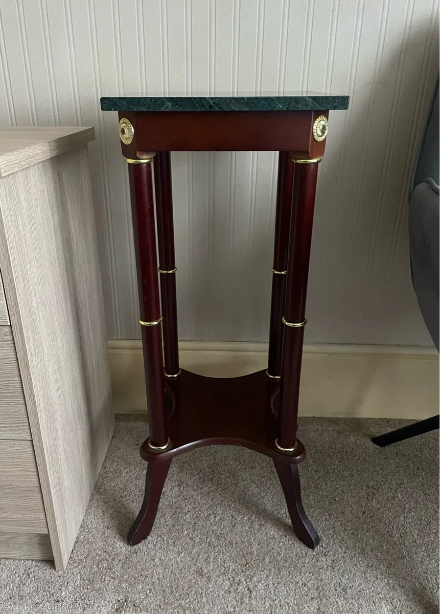 Marble top pedestal/ plant stand - statement piece - Image 4