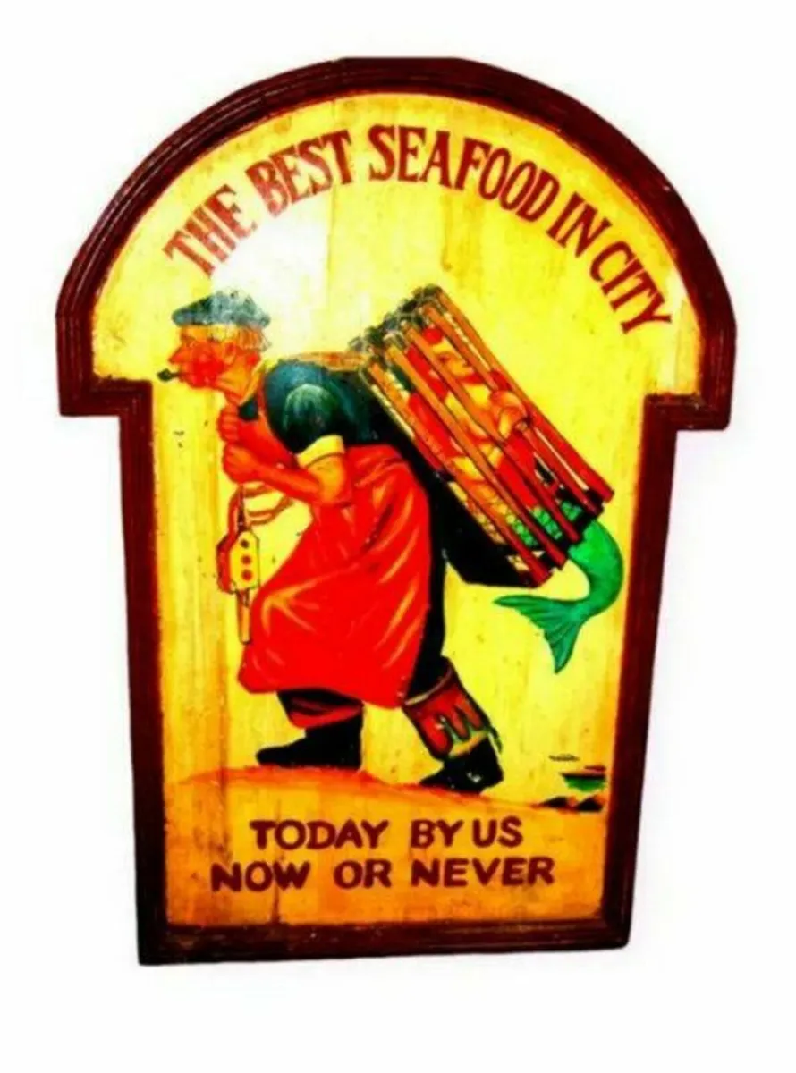 Large Vintage Wooden Catering Sign - Image 1