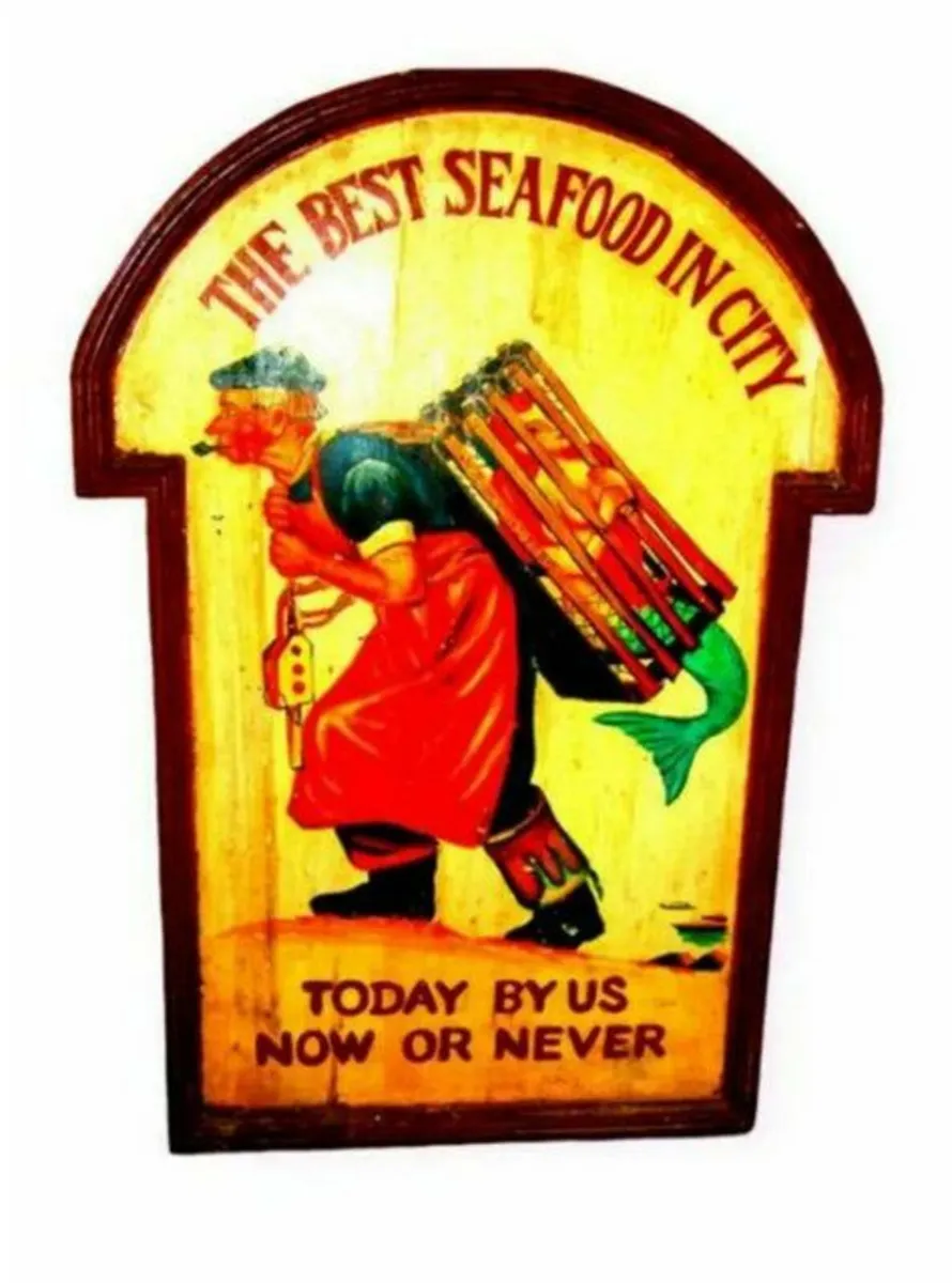 Large Vintage Wooden Catering Sign - Image 4