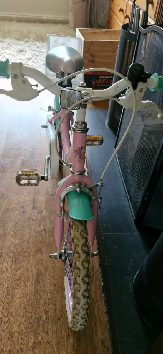 16 Inch Unicorn Bike with Doll Carrier Pink - Image 4