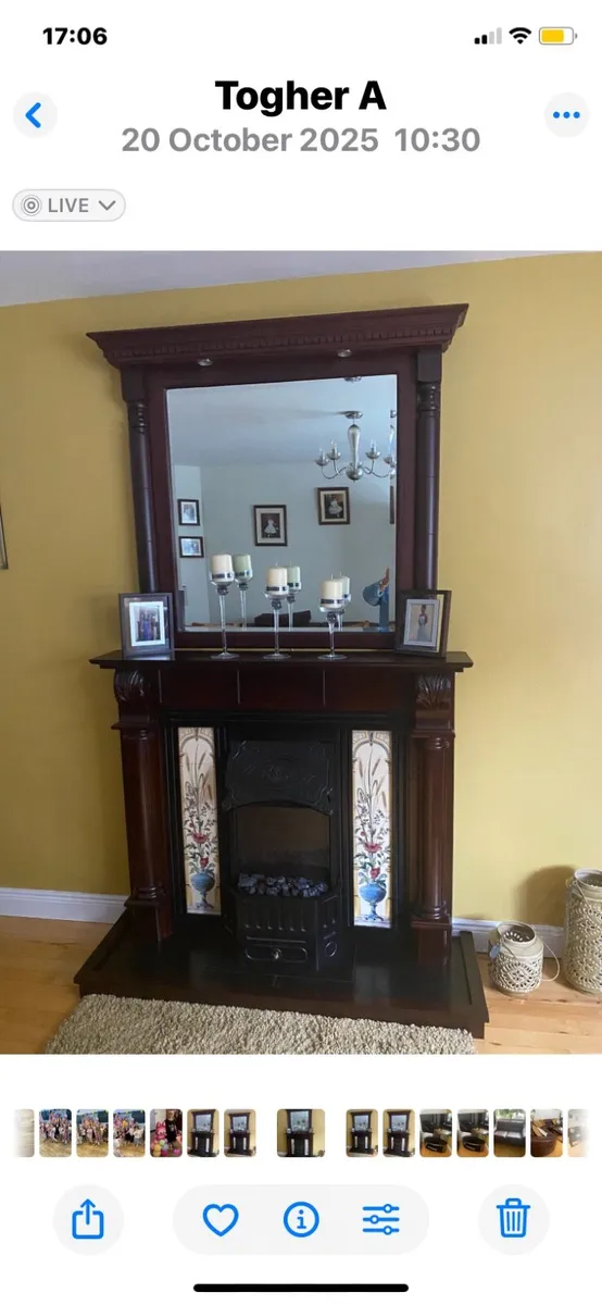 Tv Stand, Electric Fireplace with surround&mirror - Image 2