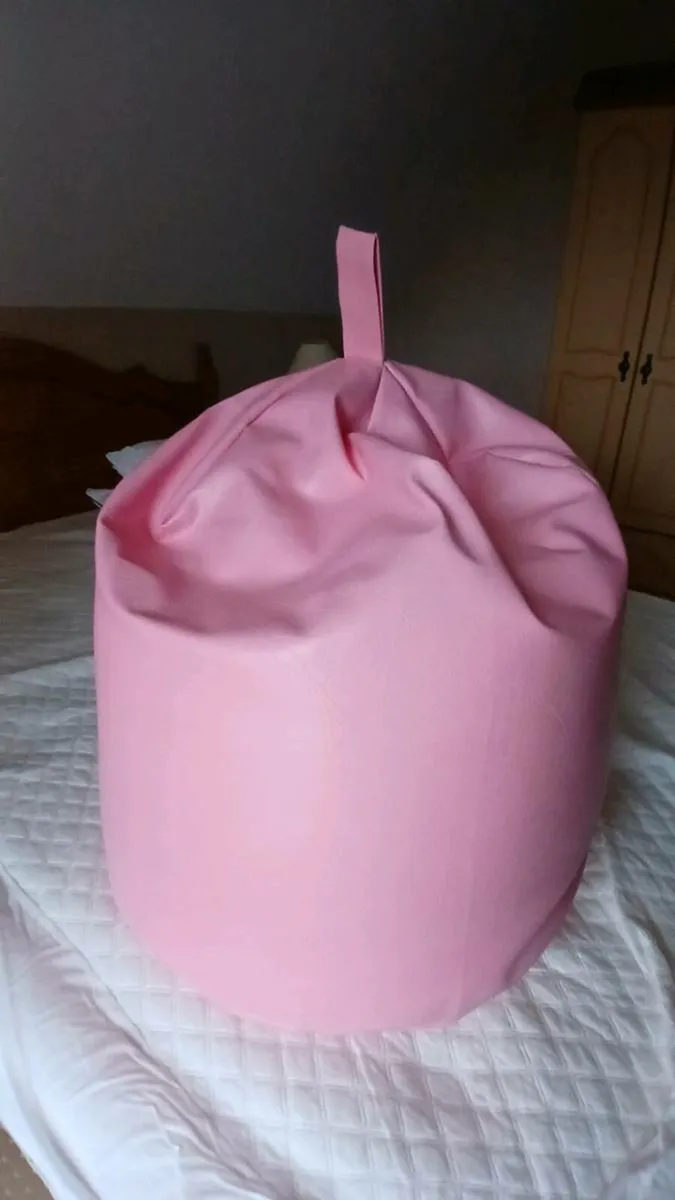Pink Faux Leather Beanbag - Image 1