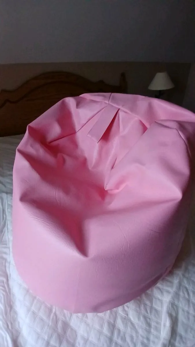Pink Faux Leather Beanbag - Image 2