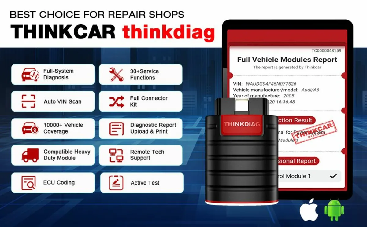THINKCAR Full System OBD2 Scanner Diagnostic Tool - Image 1