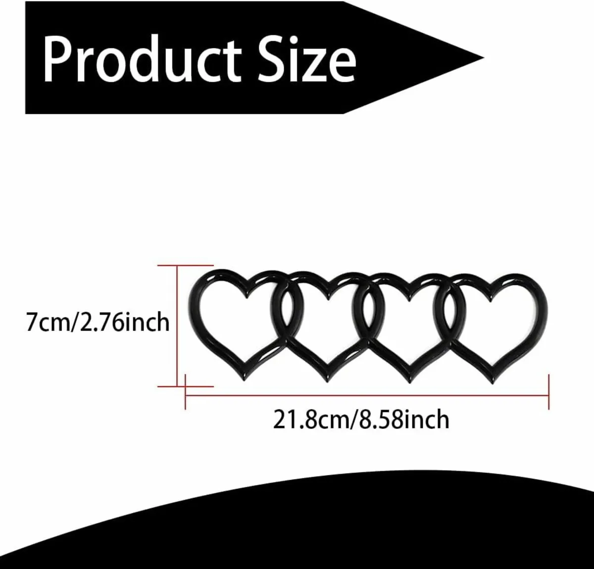 Love Heart Logo Rear Trunk Emblem, 3D Badge Decal - Image 1