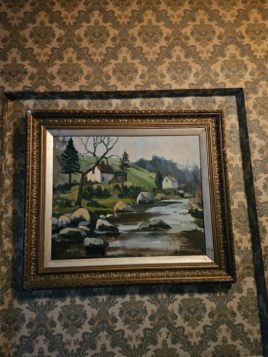 Vintage Oil on Canvas Picture - Image 1