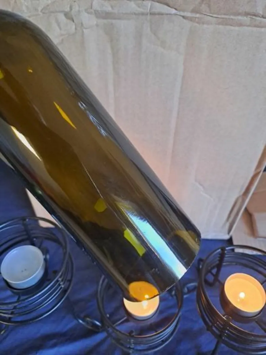 Wine Bottle Candle Holders Set of 3 - Image 2