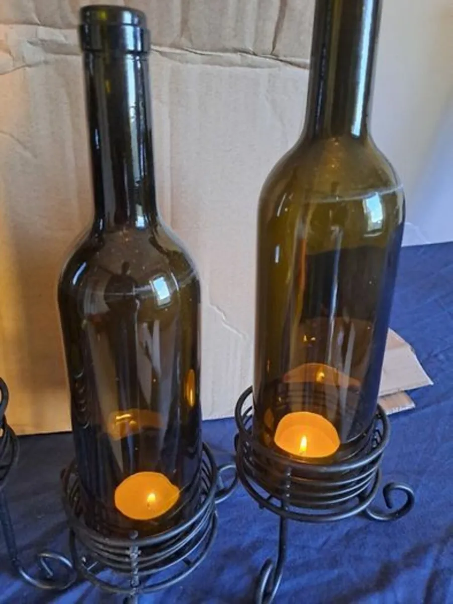Wine Bottle Candle Holders Set of 3 - Image 3