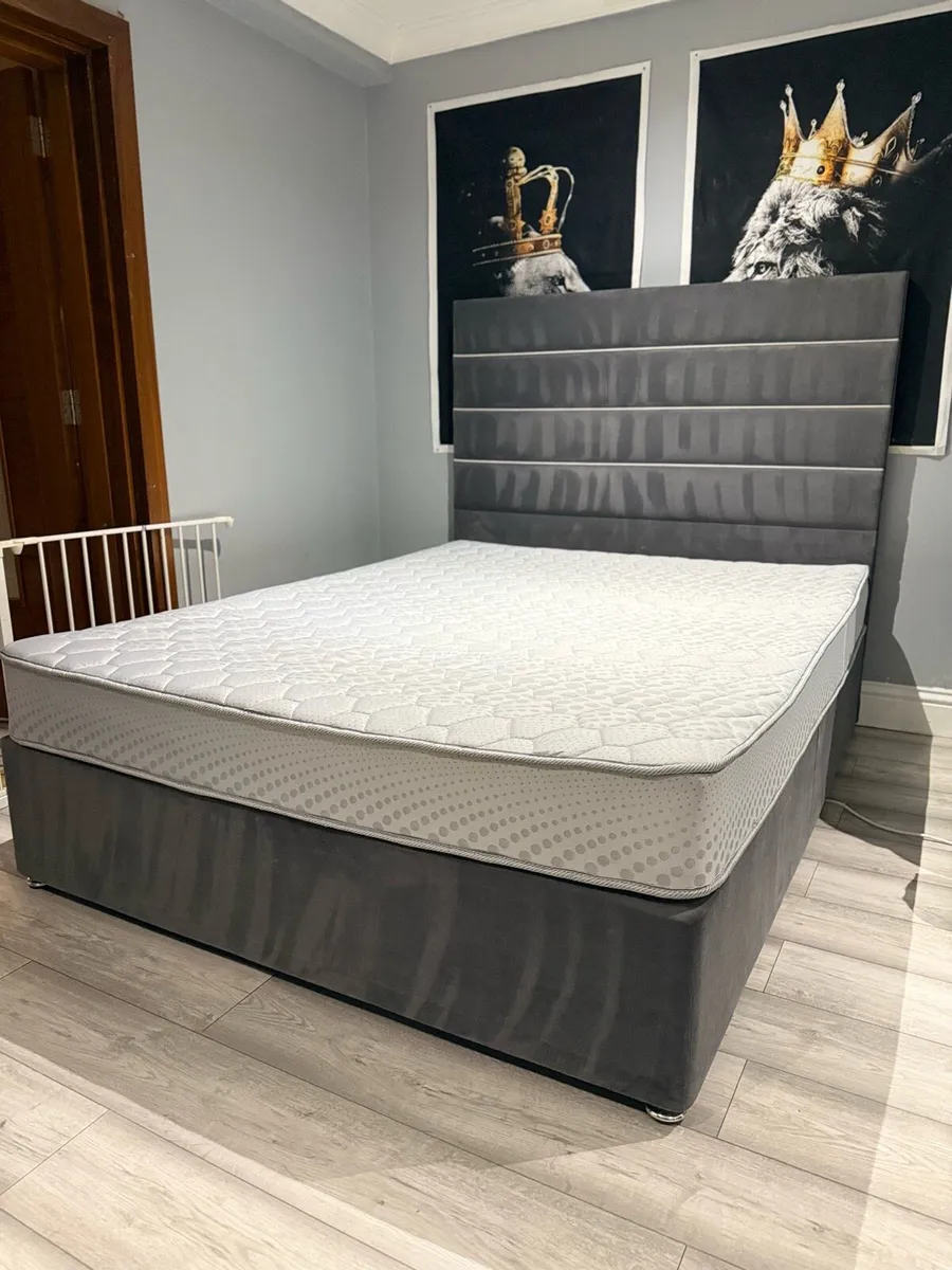 King size bed and mattress - Image 2