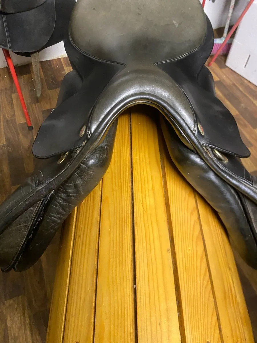 17.5-18” black Leather jump saddle - Image 4