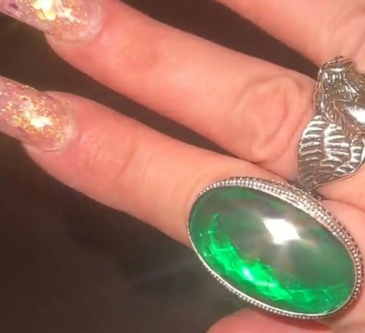 Beautiful Large Statement Emerald Ring - Image 2