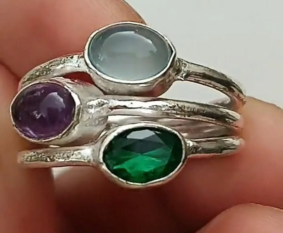 Beautiful Sterling silver Multi Gem Ring - Image 1