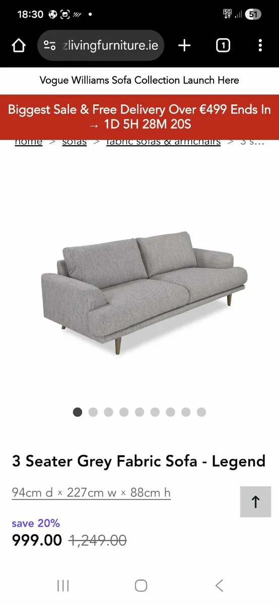 3 Seater Sofa - Image 3
