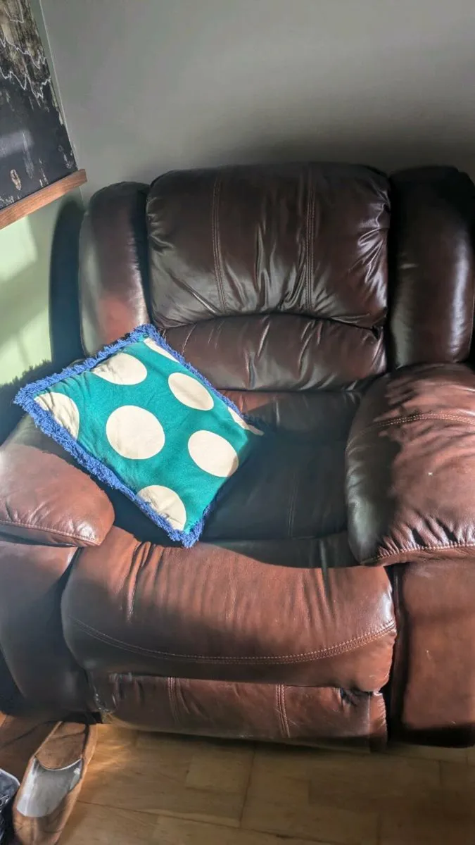 Brown Leather Recliner Armchair - Image 3