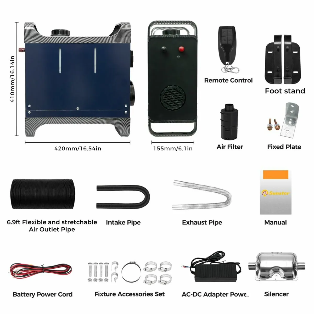 Diesel Heater 8KW with Power Supply Bluetooth App - Image 2