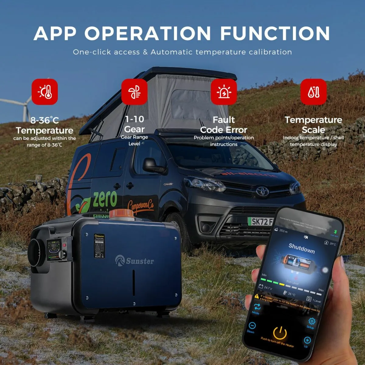 Diesel Air Heater with power supply, App, - Image 4