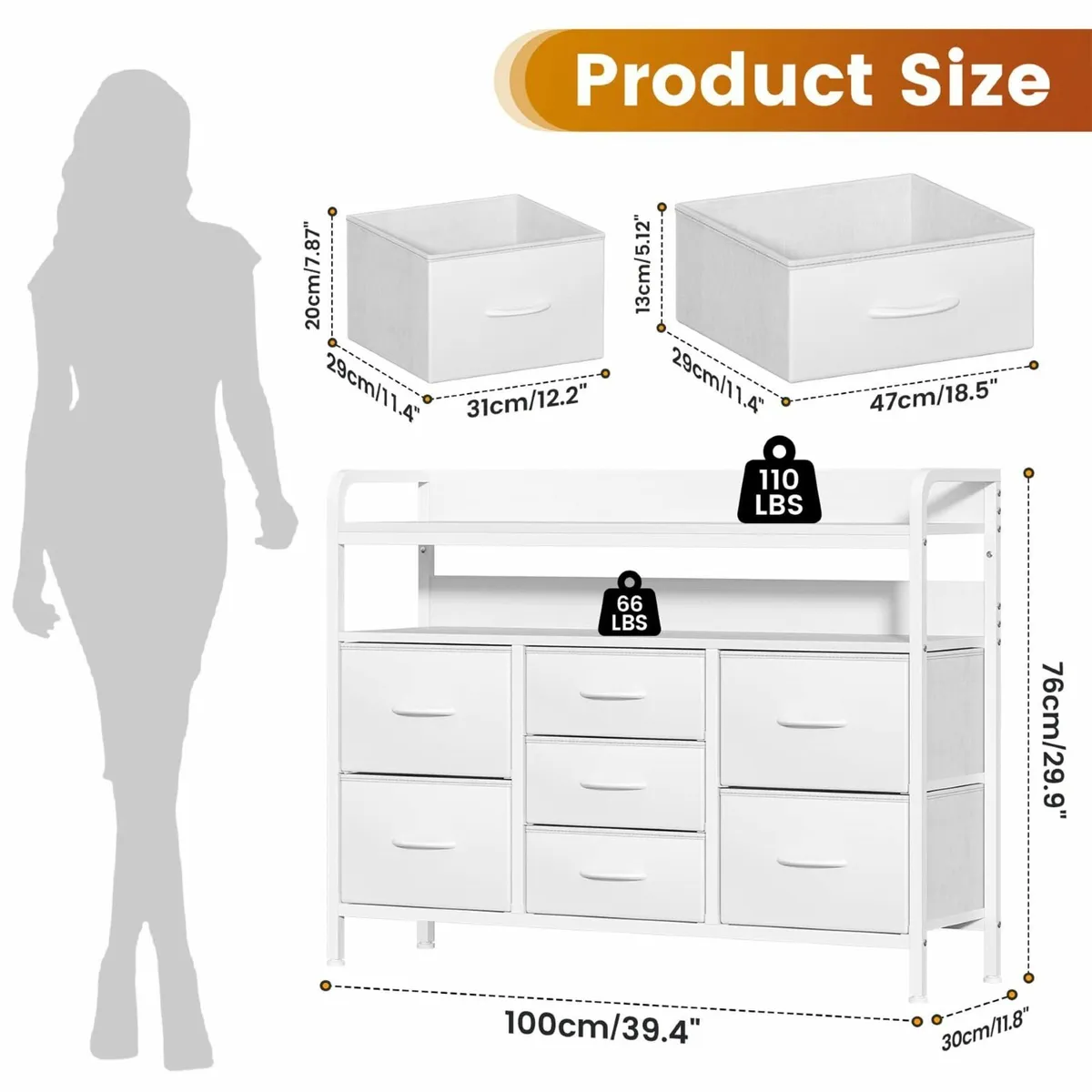 7-Drawer Fabric Chest Of Drawers for Bedroom - 4 - Image 3