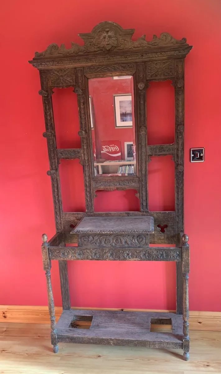 Oak Hall & Coat Stand - Image 1