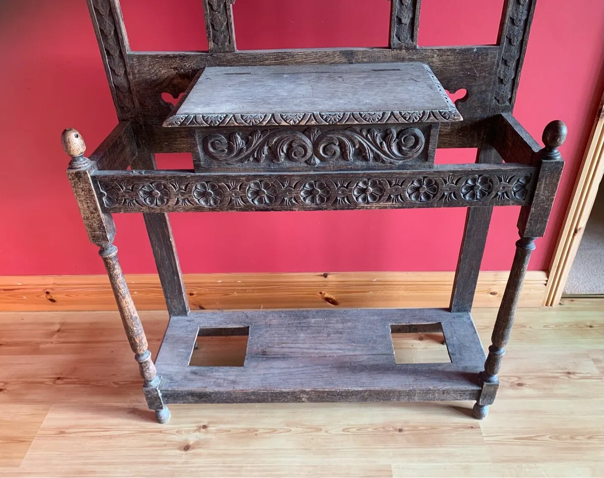 Oak Hall & Coat Stand - Image 2