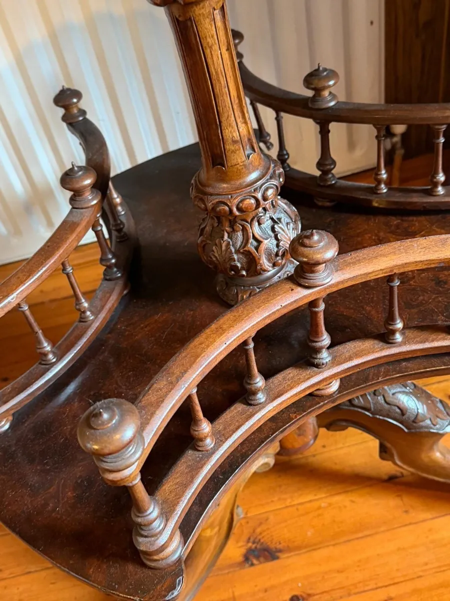 Antique Victorian Library Table - Image 2