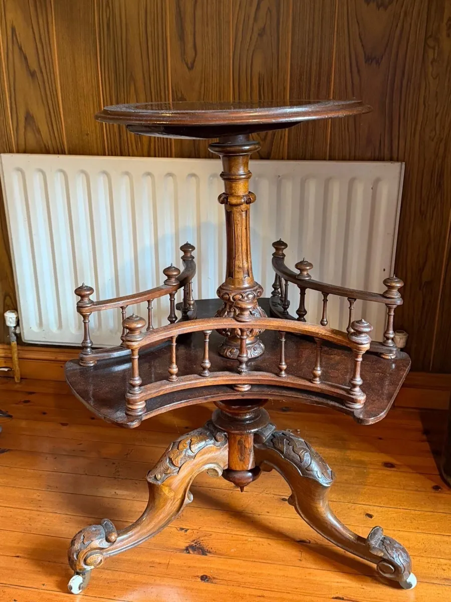 Antique Victorian Library Table - Image 3