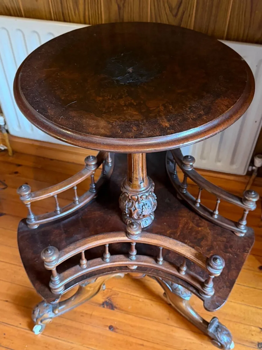 Antique Victorian Library Table - Image 1