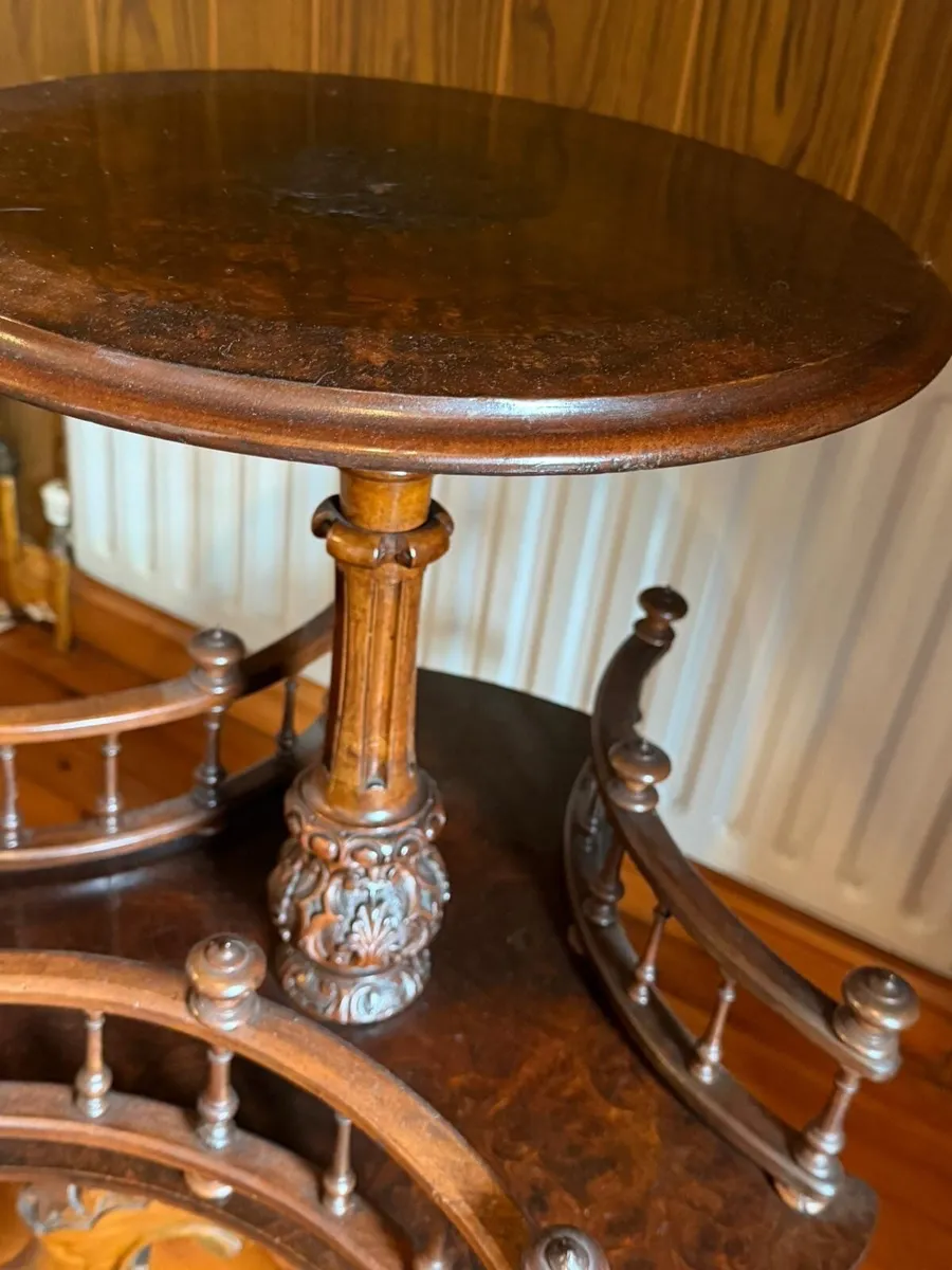 Antique Victorian Library Table - Image 4