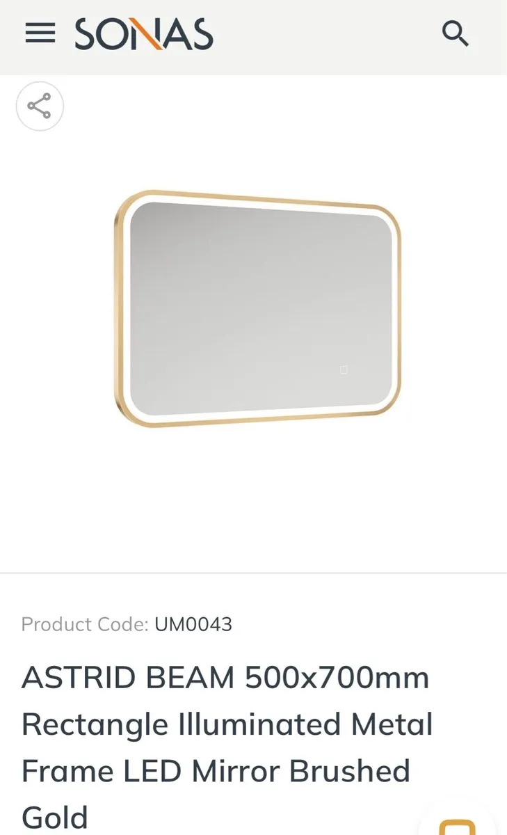 Sonas Astrid Beam Gold Mirror