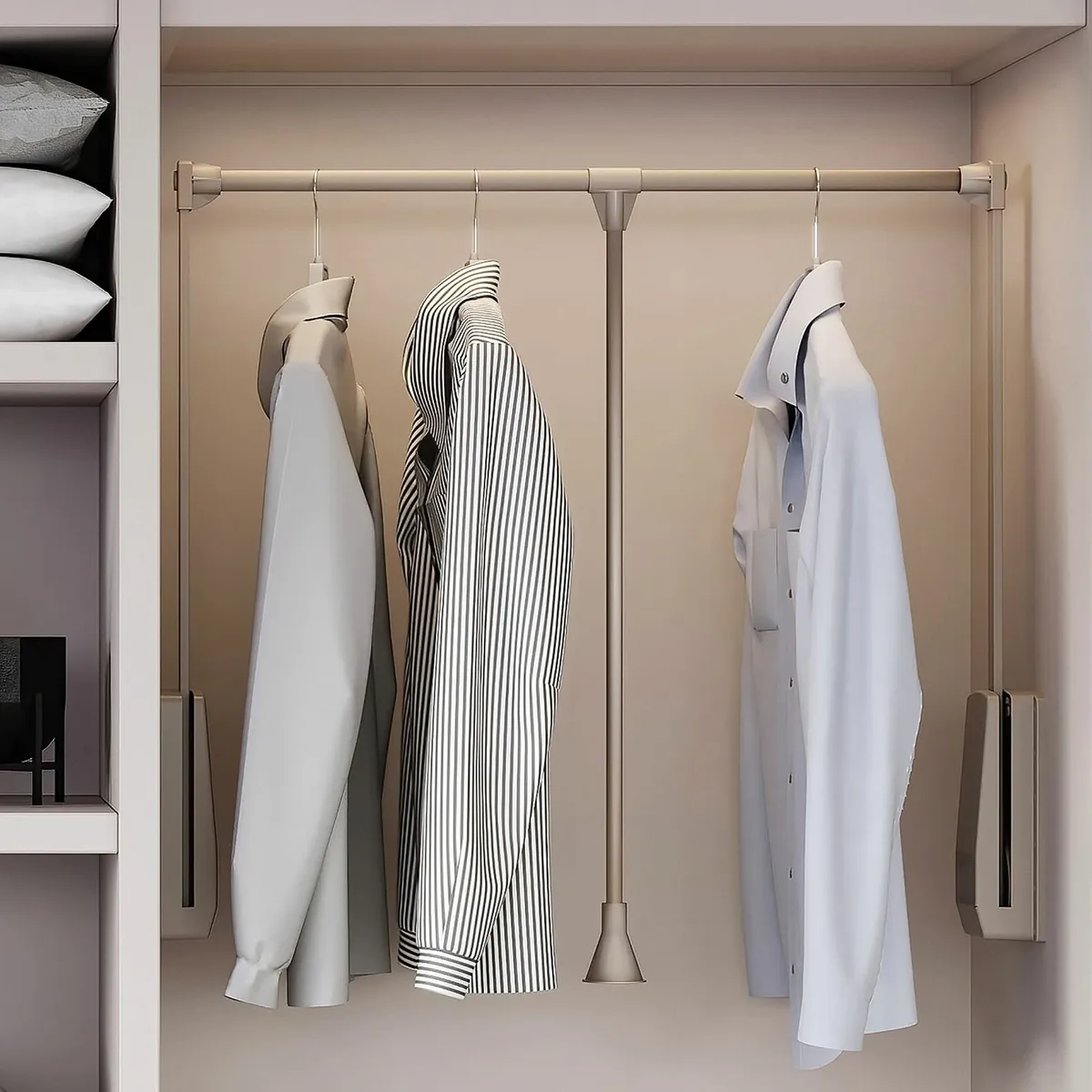 - Hang pull down wardrobe rail lift adjustable - Image 2
