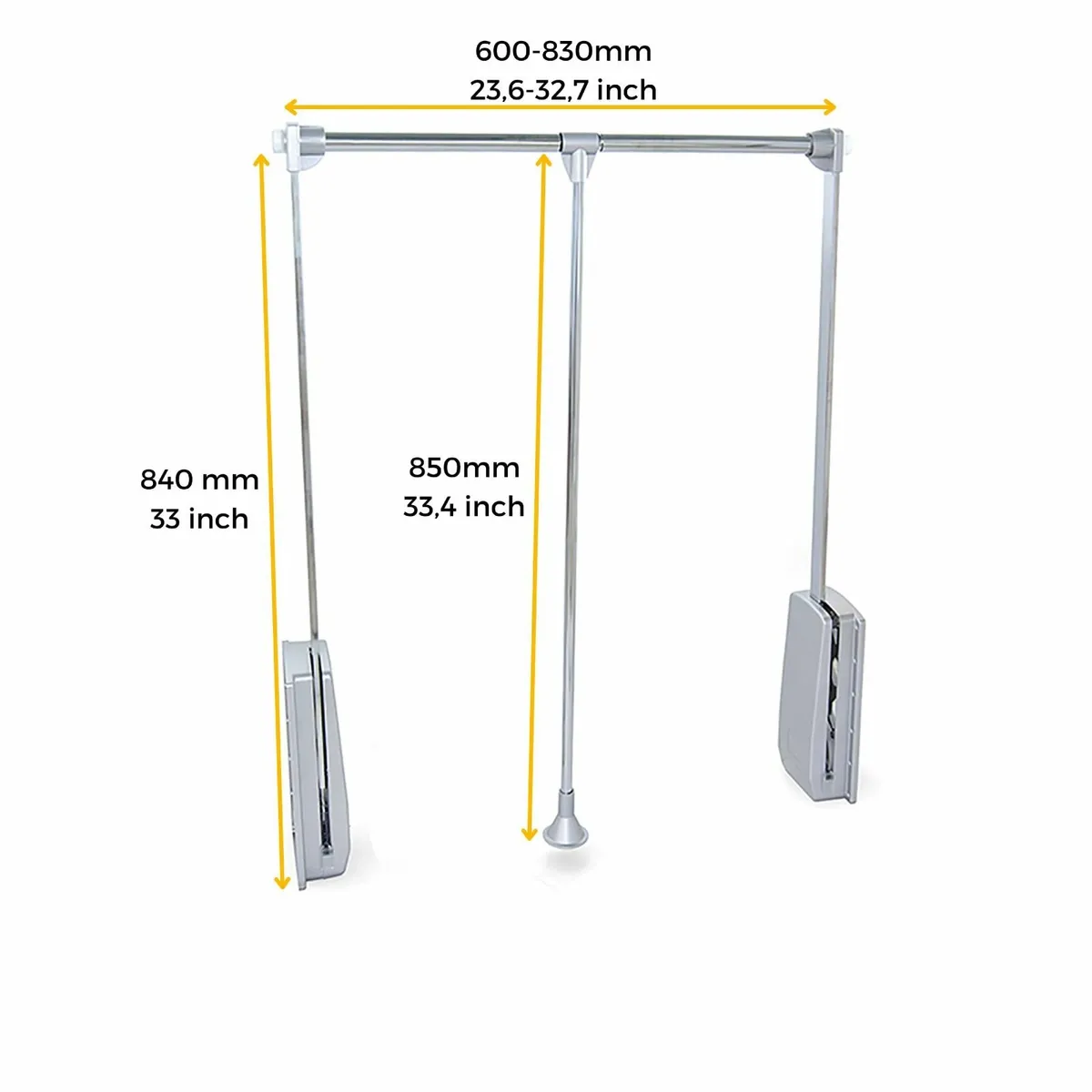 - Hang pull down wardrobe rail lift adjustable - Image 3
