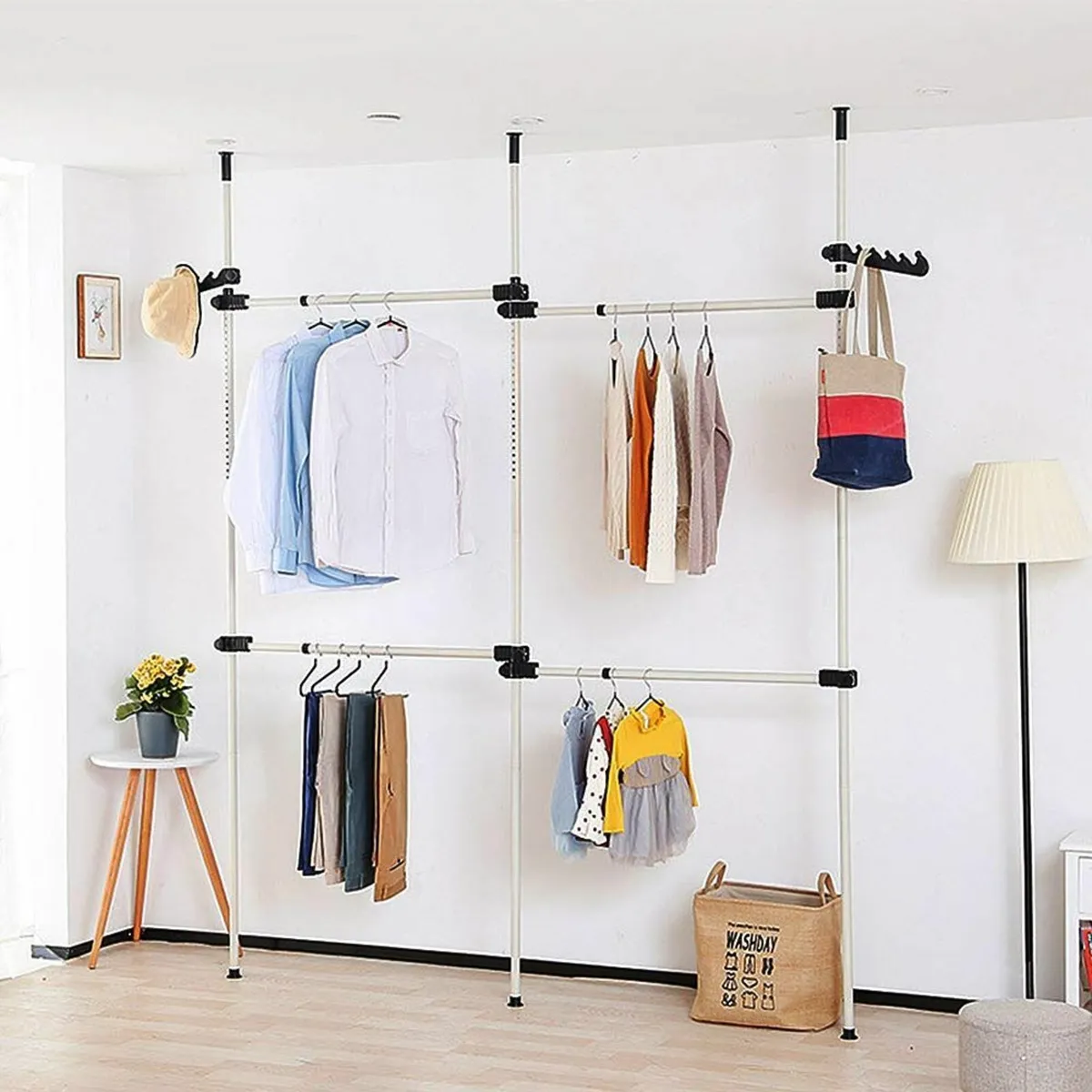Telescopic Clothes Rail - Adjustable Wardrobe - Image 3