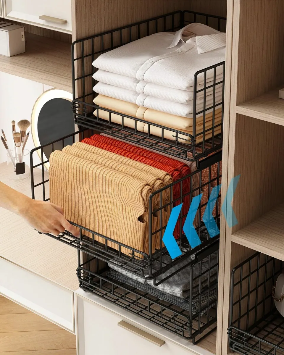 6 Pack Pull out Wardrobe Storage Organiser Drawer - Image 1