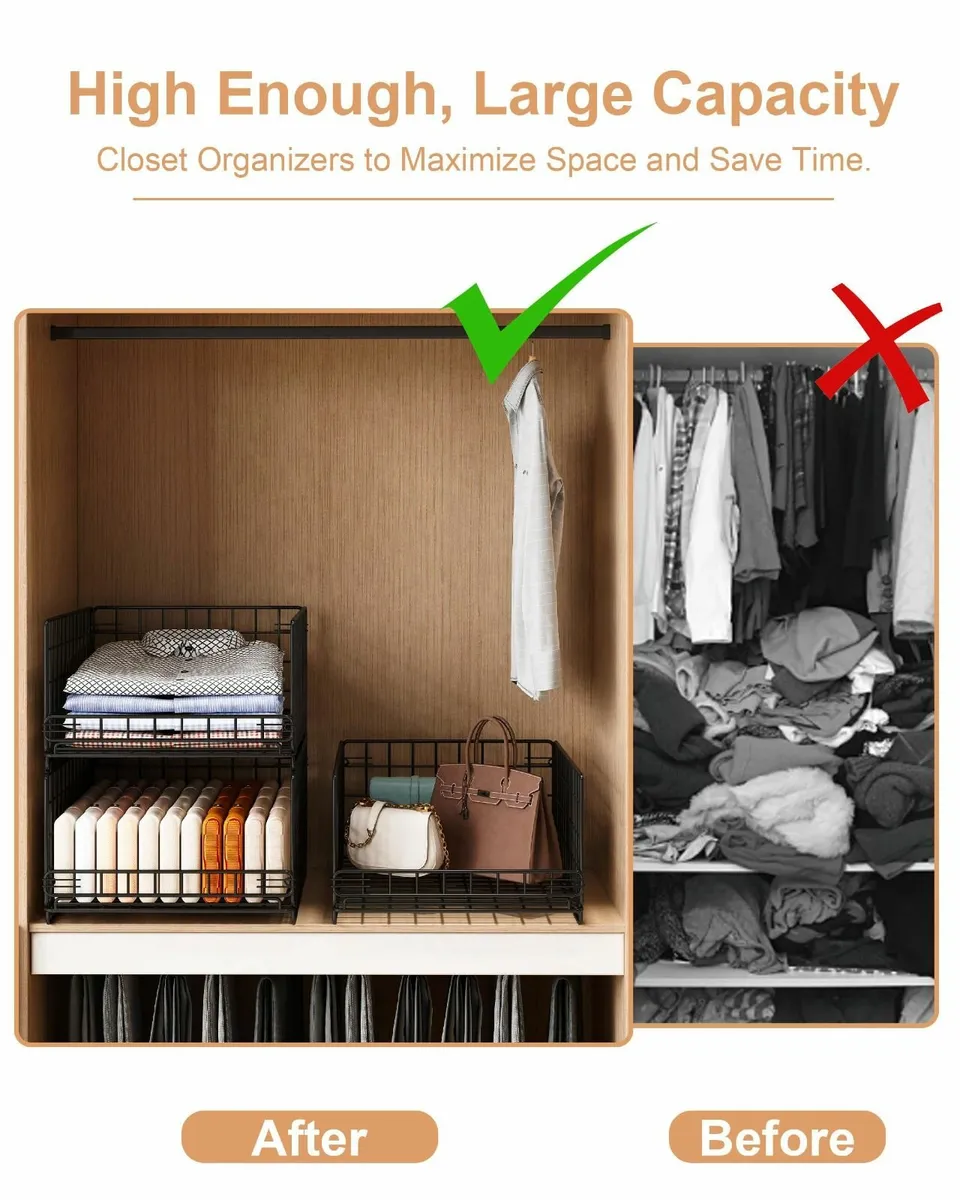6 Pack Pull out Wardrobe Storage Organiser Drawer - Image 4