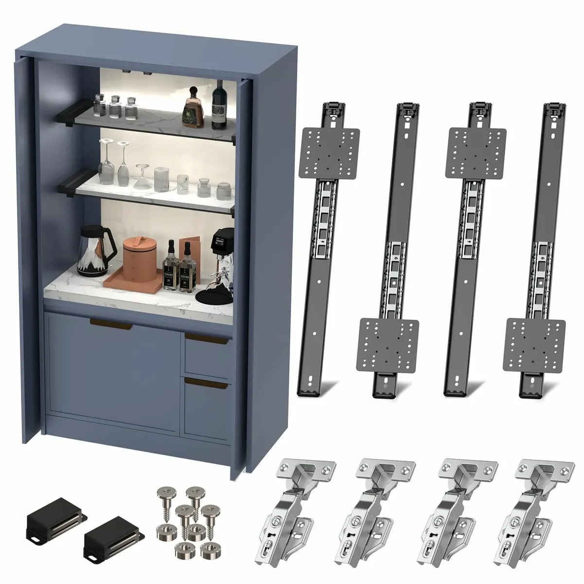 Cabinet Pocket Door Slide Hardware Kit 24/600mm - Image 1