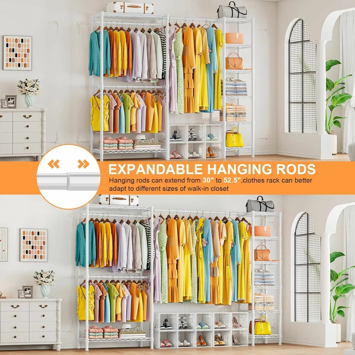 Extendable Clothes Rails Heavy Duty Clothing - Image 4
