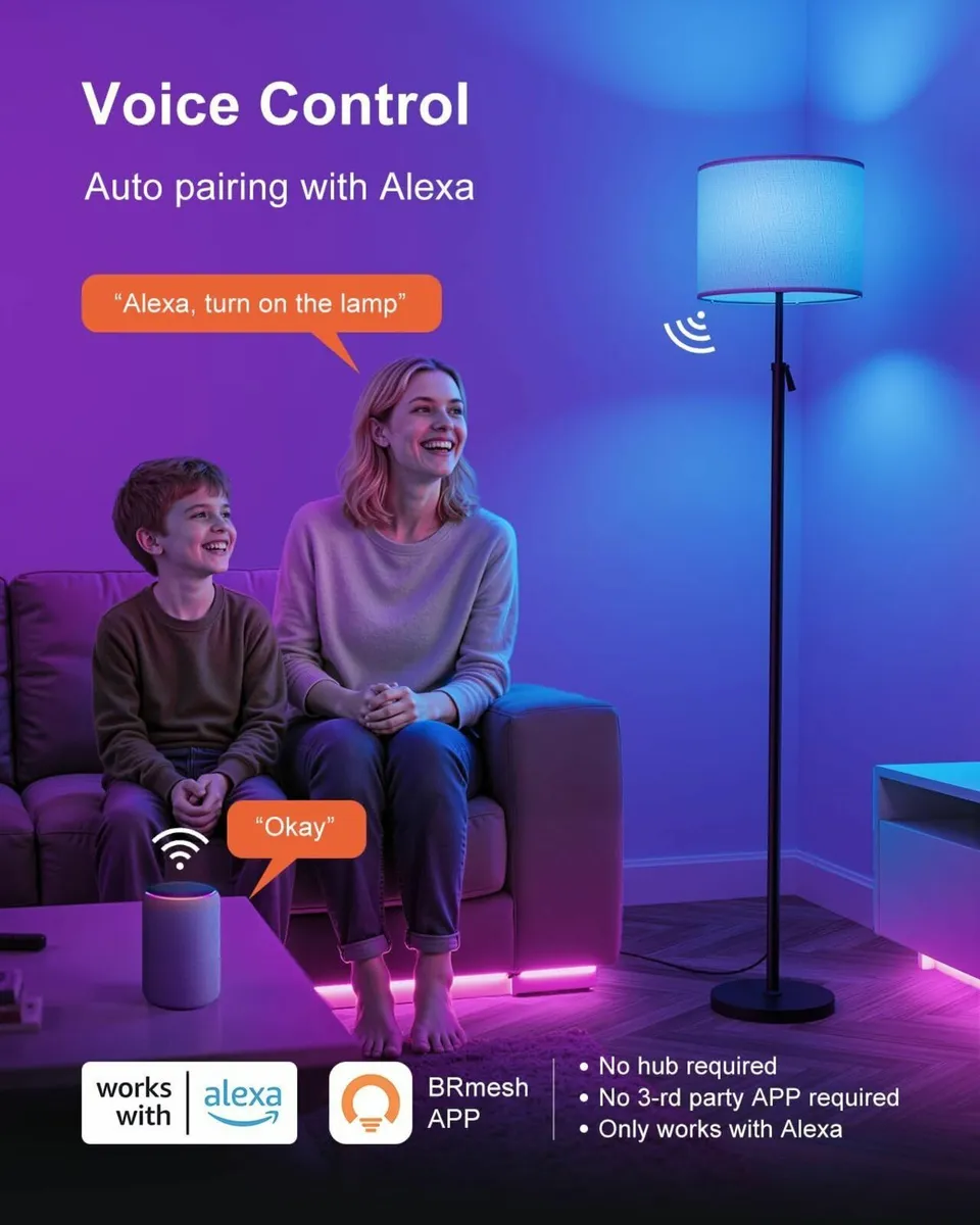 Smart Floor Lamp RGB for Living Room 175cm Tall - Image 2