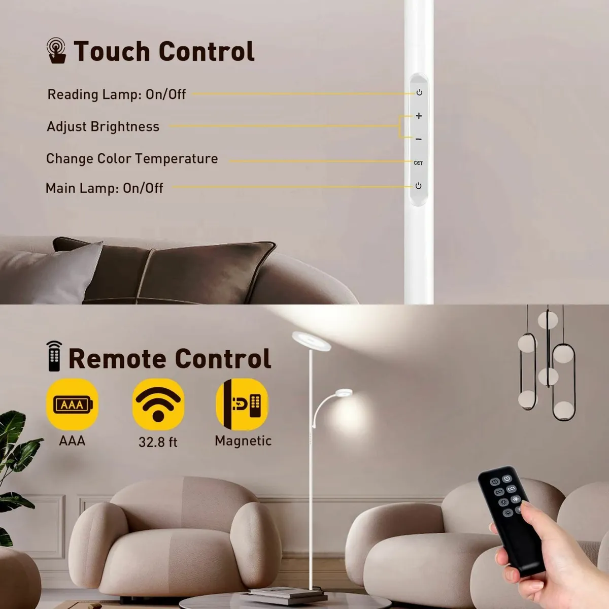 LED Floor Lamp with Reading Mother/Father Parent - Image 2