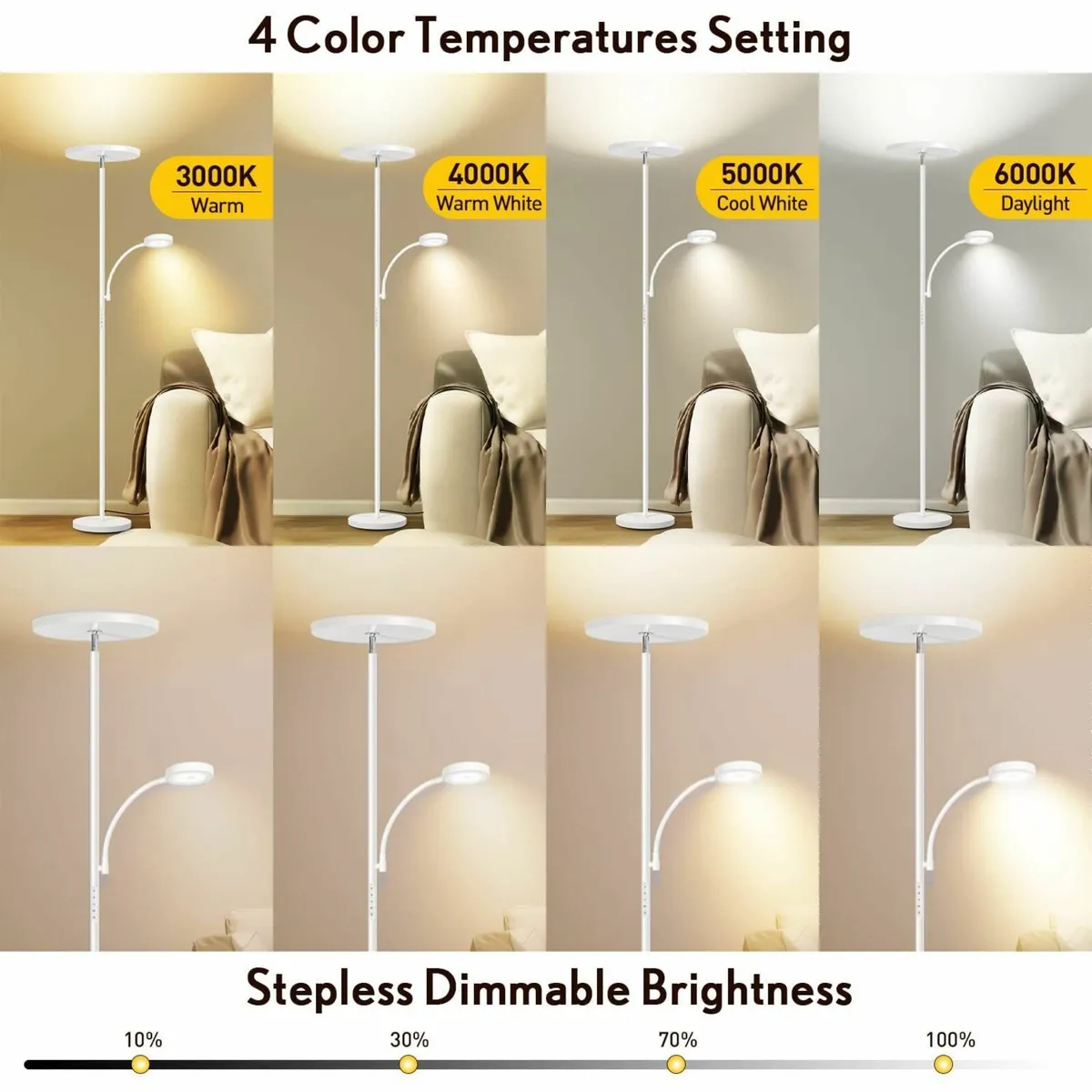 LED Floor Lamp with Reading Mother/Father Parent - Image 3
