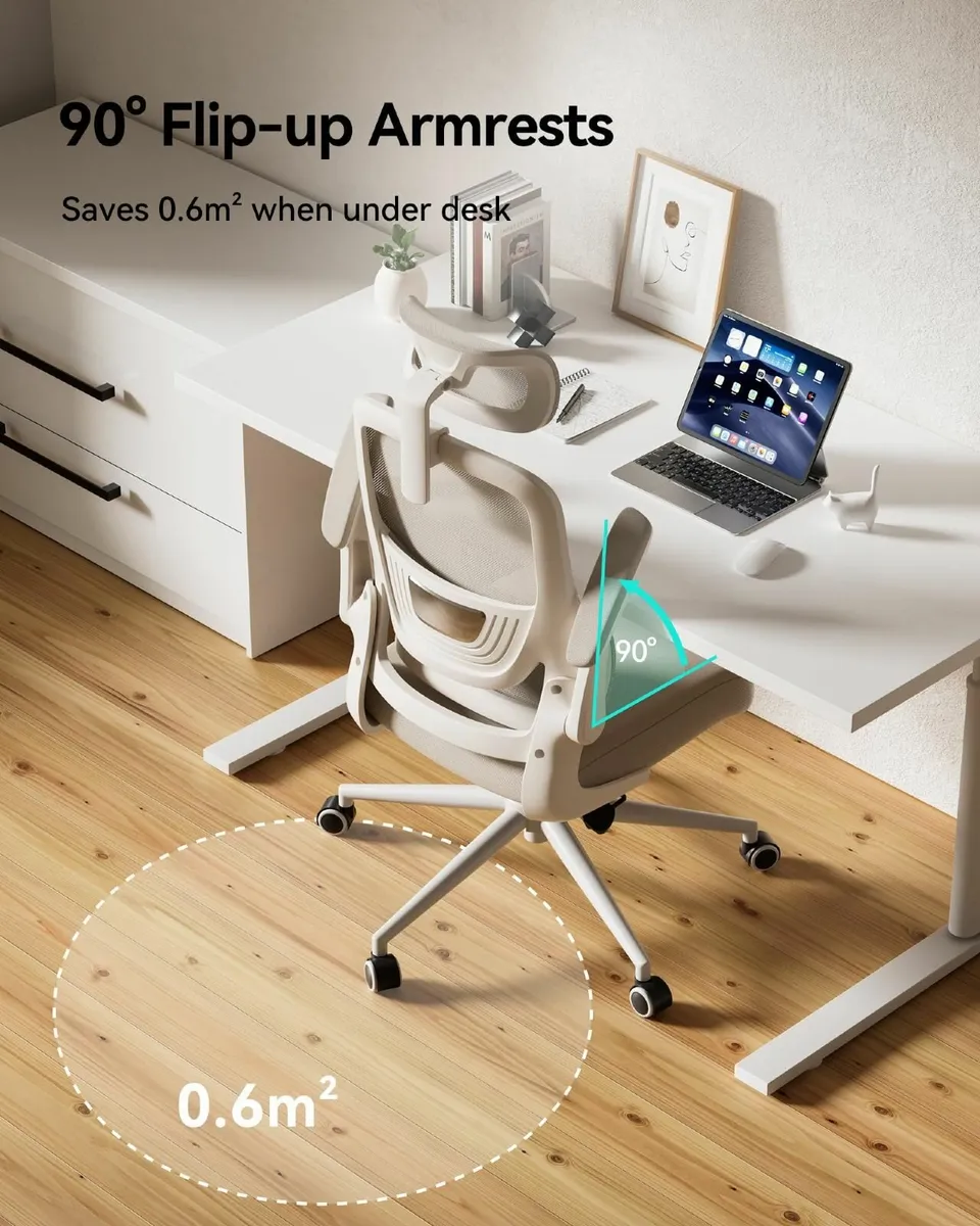 P1 Ergonomic Office Chair with Flip-Up Armrest - Image 3